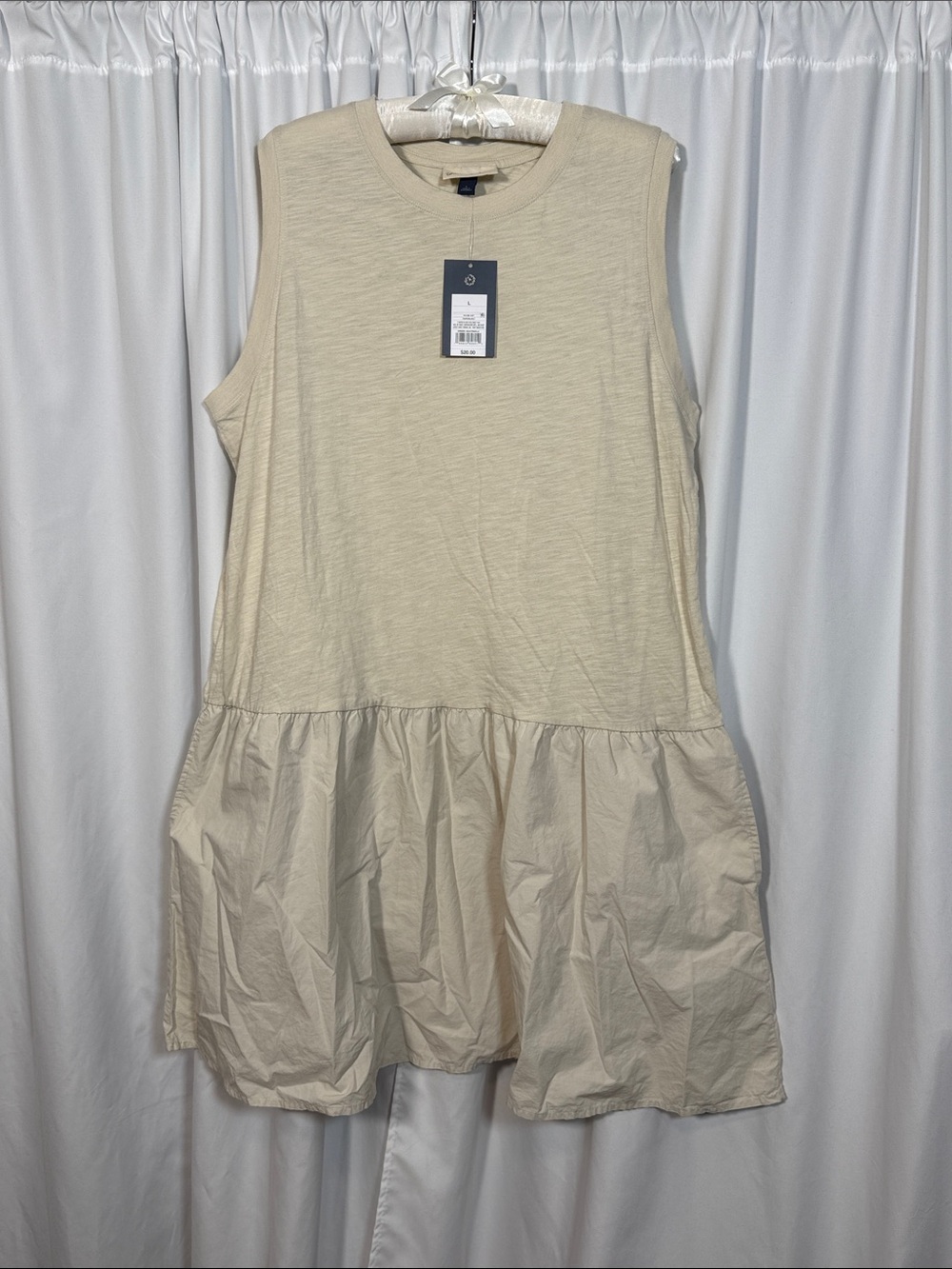 Universal Thread Sleeveless Cream Midi Peplum Dress